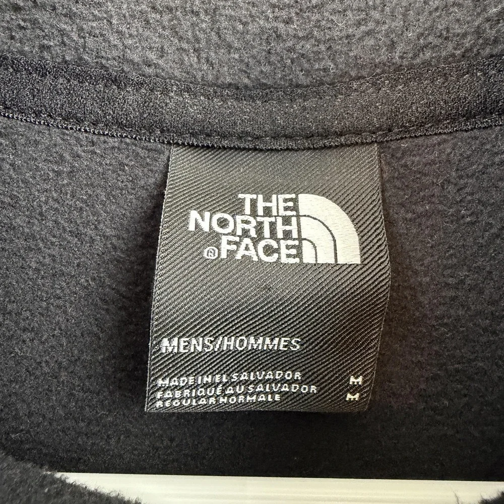 The North Face Sweatshirt Mens Medium Red Black 1/4 Zip Fleece Pullover Logo
